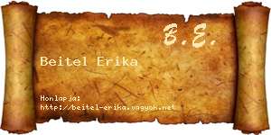 Beitel Erika névjegykártya